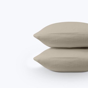 Kissenbezüge aus Baumwoll-Gaze 50 x 70 (cm) – 2er-Set / Beige