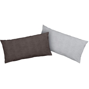 Kissenbezüge BRUNO BANANI Merlin Kissenbezug in Melange-Optik, Kissenhülle mit Wendefunktion Gr. B/L: 80 cm x 40 cm, 2 St., Linon, grau (anthrazit, hellgrau) Kissenbezüge uni