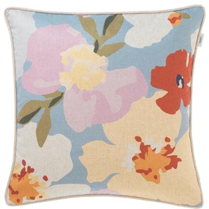 Kissenbezüge ESPRIT Charlotte Gr. B/L: 45 cm x 45 cm, 1 St., Polyester, blau (blau, vanille) Kissenbezüge gemustert im floralem Skandi-Style