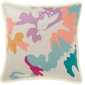 Kissenbezüge ESPRIT Josefine Gr. B/L: 45 cm x 45 cm, 1 St., Polyester, beige (aqua, lavendel) Kissenbezüge gemustert mit Fransenumrandung