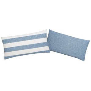 Kissenbezüge OTTO PRODUCTS Jannis Kissenbezug, Kissenhülle aus Bio-Baumwolle Gr. B/L: 40 cm x 80 cm, 2 St., Renforcé (Bio-Baumwolle), blau (blau, weiß) Kissenbezug Kissenhülle Kissenbezüge gemustert Streifen-Design in Melange-Optik