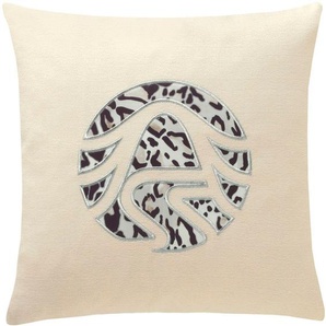Kissenbezüge SPORTALM KITZBÜHEL Signet Leo Gr. B/L: 40 cm x 40 cm, 1 St., Polyester-Baumwolle, beige (beige, natur) Kissenbezüge gemustert mit Stickerei