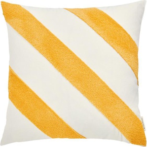Kissenbezüge TOM TAILOR HOME Diagonal Gr. B/L: 45 cm x 45 cm, 1 St., Baumwolle, orange (orange, lachs) Kissenbezüge gemustert mit aufgestickten Effektstreifen