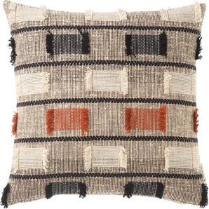 Kissenbezüge TOM TAILOR HOME Ethno Brick Gr. B/L: 45 cm x 45 cm, 1 St., Baumwolle-Polyester, schwarz (natur, schwarz) Kissenbezüge gemustert im modernen Boho-Style