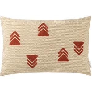 Kissenbezüge TOM TAILOR Rough Triangle Gr. B/L: 50 cm x 30 cm, 1 St., Polyester, bunt (leinen, rost) Kissenbezüge gemustert mit Stickerei
