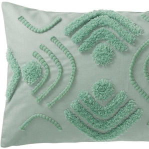 Kissenbezüge TOM TAILOR HOME Tufted Boho Gr. B/L: 60 cm x 40 cm, 1 St., Polyester-Leinen, grün (salbei, mint) Kissenbezüge gemustert im modernen Boho-Style
