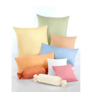Kissenbezüge WÄSCHEPUR Gr. B/L: 80 cm x 80 cm, 2 St., Mako-Satin, beige (ecru) Kissenbezüge uni