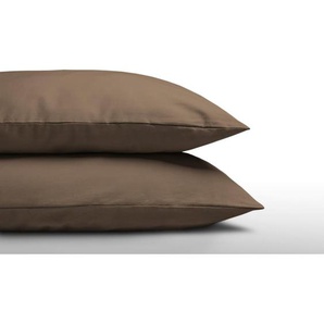Kissenbezug 2 Stück, 60x70 cm, Kissenbezug 100% Baumwolle, Braun