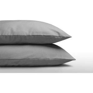 Kissenbezug 2 Stück, 60x70 cm, Kissenbezug 100% Baumwolle, Grau