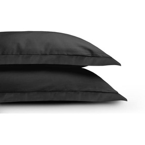 Kissenbezug 2 Stück, 60x70 cm, Kissenbezug 100% Baumwolle, Schwarz
