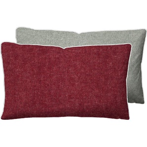 Kissenbezug BIBERNA Hermal Kissenbezüge Gr. B/L: 40 cm x 60 cm, 1 St., Biber, rot (burgund) Kissenbezüge uni Wendekissenbezug, Made in Germany zertifiziert, geeignet im Winter