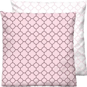 Kissenbezug BIBERNA Mix & Match Kissenbezüge Gr. B/L: 40 cm x 40 cm, 1 St., Mako-Satin, rosa (rosa, muster) Kissenbezüge gemustert individuell kombinierbar