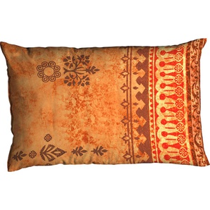 Kissenbezug CASATEX Indi Kissenbezüge Gr. B/L: 80 cm x 40 cm, 1 St., Satin, orange (terra) Kissenbezüge gemustert Kissenbezug mit Ornamenten, passend zur Bettwäsche in Qualität Satin