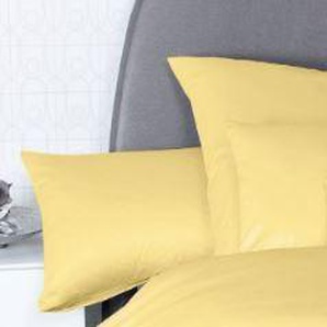 Kissenbezug JANINE Colors Mako Satin Kissenbezüge Gr. B/L: 80 cm x 40 cm, 2 St., Mako-Satin, gelb Kissenbezüge uni mit Reißverschluss, Kissenhülle, feinfädig, 100% Baumwolle