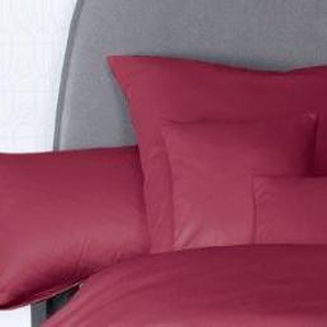 Kissenbezug JANINE Colors Mako Satin Kissenbezüge Gr. B/L: 80 cm x 40 cm, 2 St., Mako-Satin, rot (bordeaux) Kissenbezüge uni mit Reißverschluss, Kissenhülle, feinfädig, 100% Baumwolle