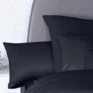 Kissenbezug JANINE Colors Mako Satin Kissenbezüge Gr. B/L: 80 cm x 40 cm, 2 St., Mako-Satin, schwarz Kissenbezüge uni mit Reißverschluss, Kissenhülle, feinfädig, 100% Baumwolle