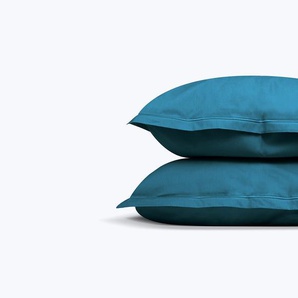 Kissenbezug Perkal 50 x 70 (cm) x2 / Pfau Blau
