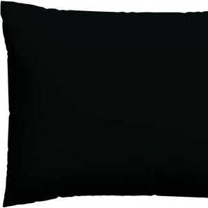 Kissenbezug SCHLAFGUT Knitted Jersey Kissenbezüge Gr. B/L: 70 cm x 90 cm, 1 St., Jersey, schwarz (off, black) Kissenbezüge uni bügelfrei