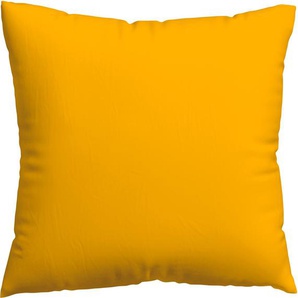 Kissenbezug SCHLAFGUT Knitted Jersey Kissenbezüge Gr. B/L: 80 cm x 80 cm, 1 St., Jersey, gelb (yellow deep) Kissenbezüge uni bügelfrei
