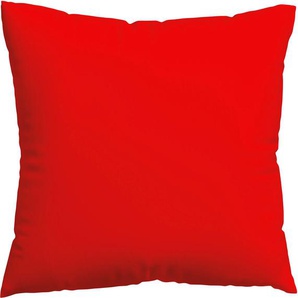 Kissenbezug SCHLAFGUT Knitted Jersey Kissenbezüge Gr. B/L: 80 cm x 80 cm, 1 St., Jersey, rot (red deep) Kissenbezüge uni bügelfrei