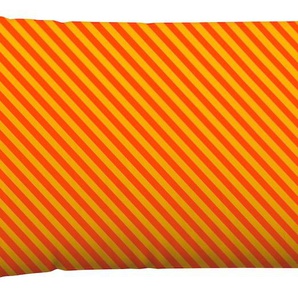 Kissenbezug SCHLAFGUT Woven Satin Fade Kissenbezüge Gr. B/L: 40 cm x 80 cm, 1 St., Mako-Satin, bunt (yellow deep, red mid) Kissenbezüge gemustert mit Farbverlauf