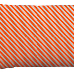 Kissenbezug SCHLAFGUT Woven Satin Fade Kissenbezüge Gr. B/L: 40 cm x 80 cm, 1 St., Mako-Satin, rot (grey light, red mid) Kissenbezüge gemustert mit Farbverlauf