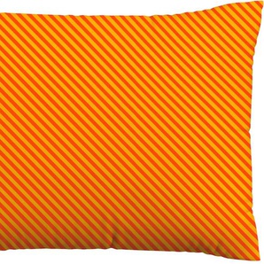 Kissenbezug SCHLAFGUT Woven Satin Fade Kissenbezüge Gr. B/L: 60 cm x 80 cm, 1 St., Mako-Satin, bunt (yellow deep, red mid) Kissenbezüge gemustert mit Farbverlauf