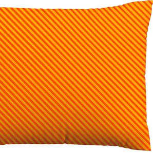 Kissenbezug SCHLAFGUT Woven Satin Fade Kissenbezüge Gr. B/L: 70 cm x 90 cm, 1 St., Mako-Satin, bunt (yellow deep, red mid) Kissenbezüge gemustert mit Farbverlauf