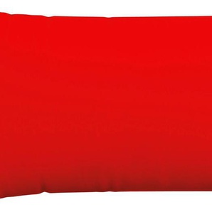 Kissenbezug SCHLAFGUT Woven Satin Kissenbezüge Gr. B/L: 40 cm x 80 cm, 1 St., Mako-Satin, rot (red deep) Kissenbezüge uni besonders dicht gewebt
