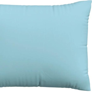 Kissenbezug SCHLAFGUT Woven Satin Kissenbezüge Gr. B/L: 60 cm x 80 cm, 1 St., Mako-Satin, blau (blue light) Kissenbezüge uni besonders dicht gewebt