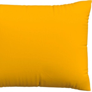Kissenbezug SCHLAFGUT Woven Satin Kissenbezüge Gr. B/L: 60 cm x 80 cm, 1 St., Mako-Satin, gelb (yellow deep) Kissenbezüge uni besonders dicht gewebt