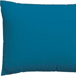 Kissenbezug SCHLAFGUT Woven Satin Kissenbezüge Gr. B/L: 70 cm x 90 cm, 1 St., Mako-Satin, blau (blue mid) Kissenbezüge uni besonders dicht gewebt