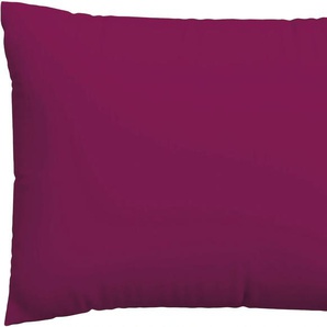 Kissenbezug SCHLAFGUT Woven Satin Kissenbezüge Gr. B/L: 70 cm x 90 cm, 1 St., Mako-Satin, lila (purple deep) Kissenbezüge uni besonders dicht gewebt