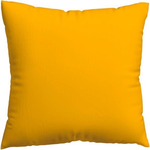 Kissenbezug SCHLAFGUT Woven Satin Kissenbezüge Gr. B/L: 80 cm x 80 cm, 1 St., Mako-Satin, gelb (yellow deep) Kissenbezüge uni besonders dicht gewebt