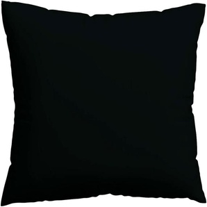 Kissenbezug SCHLAFGUT Woven Satin Kissenbezüge Gr. B/L: 80 cm x 80 cm, 1 St., Mako-Satin, schwarz (off, black) Kissenbezüge uni besonders dicht gewebt