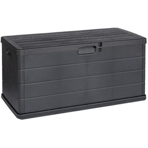 Kissenbox, Anthrazit, Kunststoff, 118 cm, Made in Italy, Deckel, Rollen, rollbar, Deckel abnehmbar, aufklappbar, regenabweisend, wetterfest,