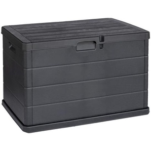 Kissenbox, Anthrazit, Kunststoff, Holzoptik, 55x52x79 cm, Made in Italy, Deckel aufklappbar, recycelbar, absperrbar, Aufbewahrung & Schutzhüllen,