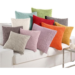 Kissenhülle Kissenbezüge Gr. B/L: 40 cm x 40 cm, 2 St., Kunstfaser-Polyester-Polyester, braun (bernstein) Kissenbezüge uni