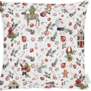 Kissenhülle APELT 4688 Kissenbezüge Gr. B/L: 40 cm x 40 cm, 1 St., Baumwolle-Polyester, rot (rot, weiß) Kissenbezüge gemustert ohne Füllung