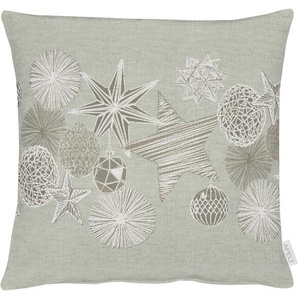 Kissenhülle APELT 4708 Kissenbezüge Gr. B/L: 49 cm x 49 cm, 1 St., Polyester-Viskose, grau (taupe) Kissenbezüge gemustert 4708 49X49