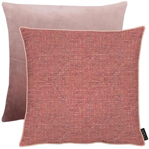 Kissenhülle APELT Alessio Kissenbezüge Gr. B/L: 46 cm x 46 cm, 1 St., Polyester, rosa (rosé) Deko-Kissen Kissenbezug Kissenbezüge gemustert Kopfkissen Wendekissenhülle ohne Füllung, 1 Stück