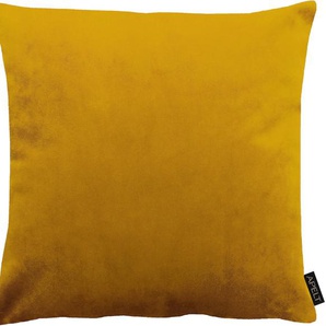 Kissenhülle APELT Castello, Uni Samt Kissenbezüge Gr. B/L: 40 cm x 40 cm, 1 St., Polyester, gelb Kissenbezüge uni Kissenhülle ohne Füllung, 1 Stück