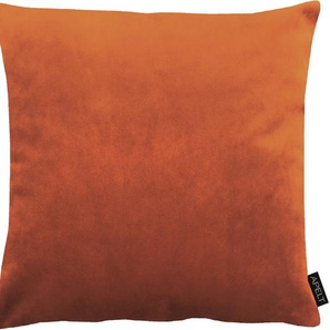 Kissenhülle APELT Castello, Uni Samt Kissenbezüge Gr. B/L: 46 cm x 46 cm, 1 St., Polyester, orange Kissenbezüge uni Kissenhülle ohne Füllung, 1 Stück