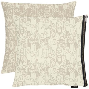Kissenhülle APELT People Kissenbezüge Gr. B/L: 46 cm x 46 cm, 1 St., Polyester, beige (natur) Kissenbezüge gemustert Wendekissenhülle ohne Füllung