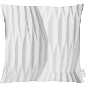 Kissenhülle APELT Polaris Kissenbezüge Gr. B/L: 46 cm x 46 cm, 1 St., Polyester-Baumwolle, grau (hellgrau) Kissenbezüge gemustert ohne Füllung