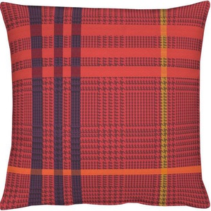 Kissenhülle APELT Tartan Kissenbezüge Gr. B/L: 49 cm x 49 cm, 1 St., Polyester-Kunstfaser-Leinen, rot Kissenbezüge gemustert ohne Füllung