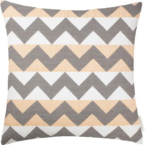 Kissenhülle Colourblock Zag Kissenbezüge Gr. B/L: 50 cm x 50 cm, 1 St., Polyester-Baumwolle, orange (hellorange) Kissenbezüge gemustert mit Chenillegarnen