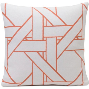 Kissenhülle GÖZZE Lombok Kissenbezüge Gr. B/L: 40 cm x 40 cm, 1 St., Polyester, orange (apricot, weiß) Kissenbezüge gemustert