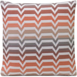 Kissenhülle GÖZZE Naxos Kissenbezüge Gr. B/L: 50 cm x 50 cm, 1 St., Polyester, bunt (anthrazit, apricot, weiß) Kissenbezüge gemustert