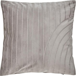 Kissenhülle GUIDO MARIA KRETSCHMER HOME&LIVING Aline Kissenbezüge Gr. B/L: 40 cm x 40 cm, 1 St., Polyester, grau (hellgrau) Kissenbezüge uni Velvet, 3D Optik, Reißverschluss, verschiedene Größen